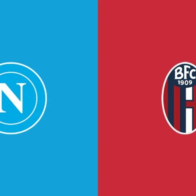 Logos of Napoli and Bologna on colored backgrounds