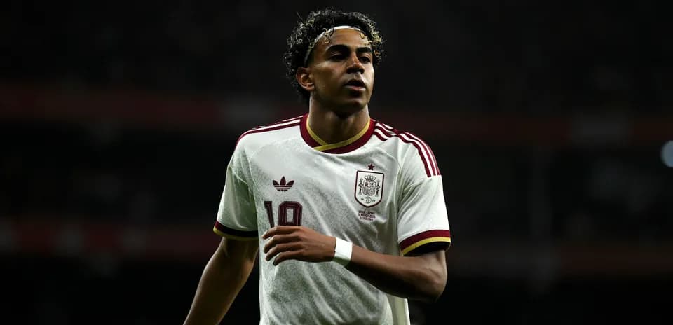 Player wearing Spain jersey during match action