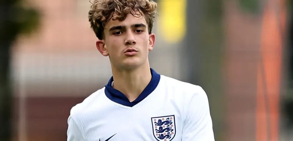 Young player in England kit during training session