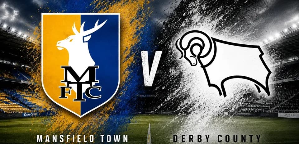 Mansfield Town vs Derby County match graphic