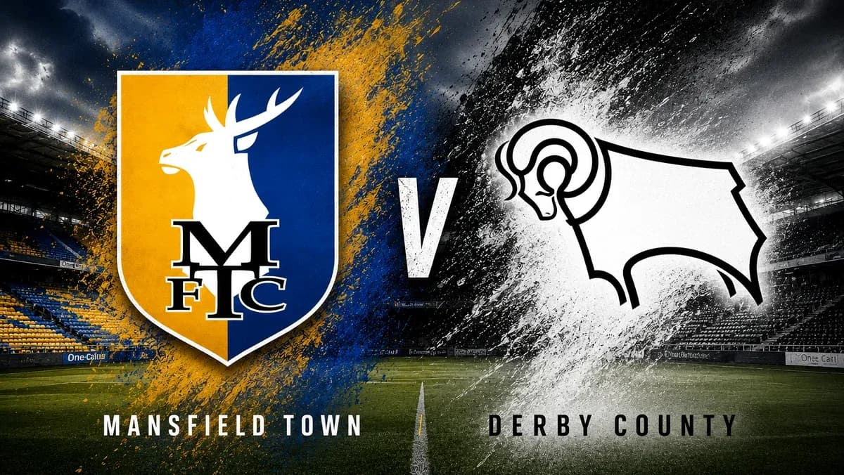 Mansfield Town vs Derby County match graphic