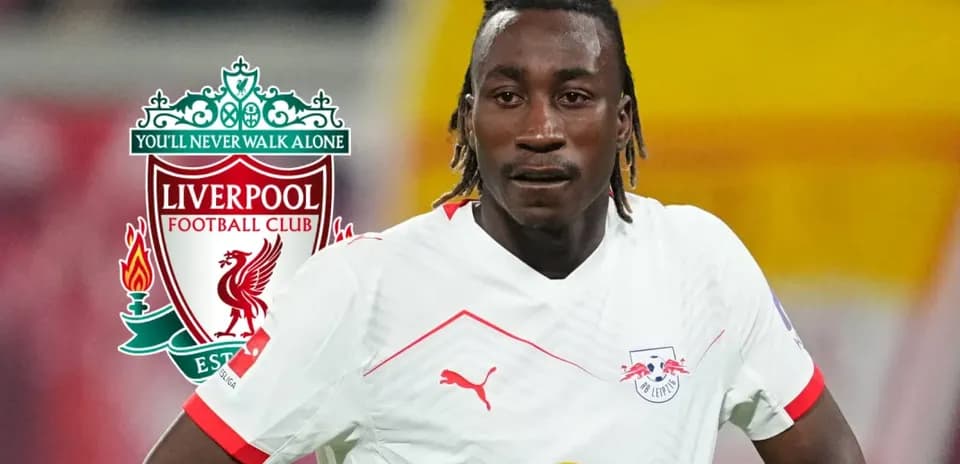 Player in RB Leipzig kit with Liverpool logo