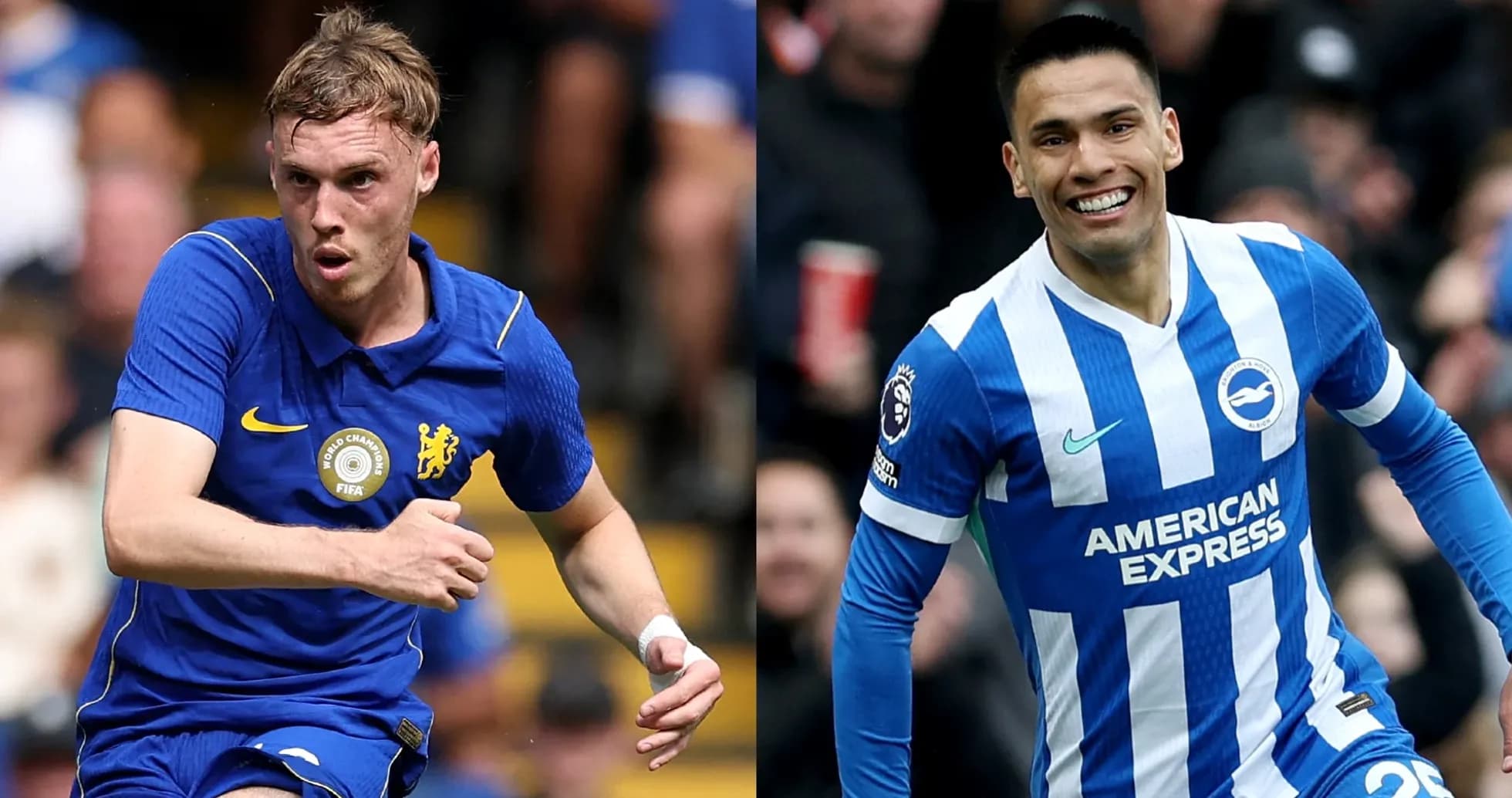 Chelsea and Brighton players during Premier League match