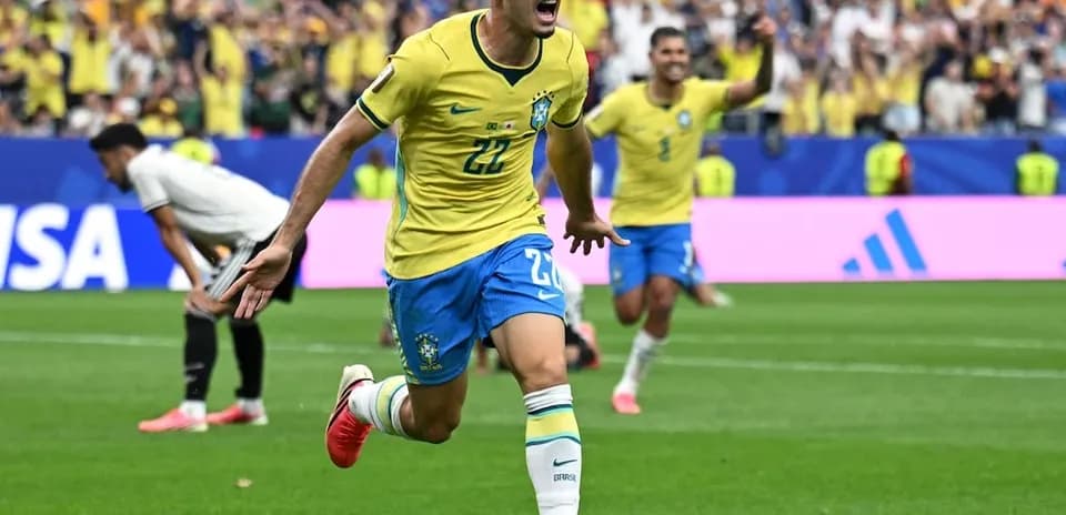 Brazil player celebrating a goal during match