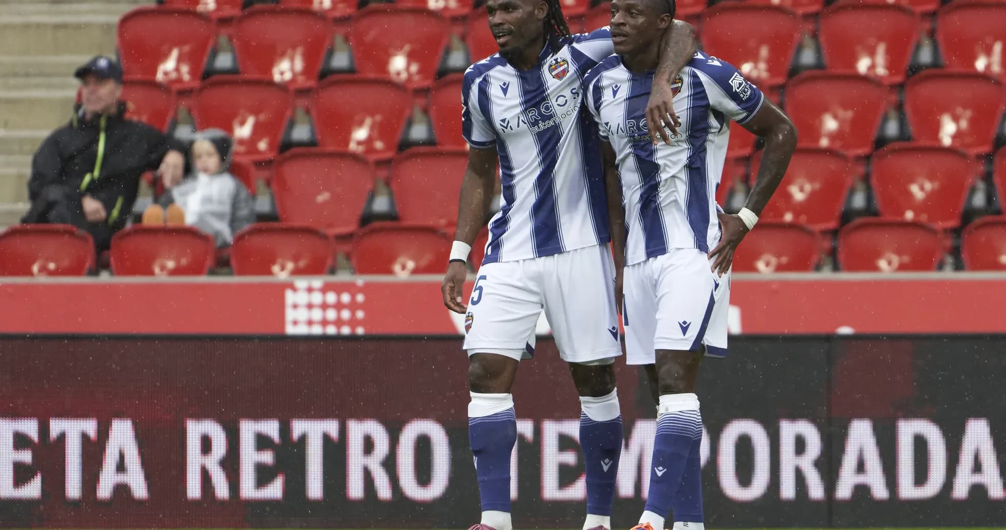 Levante players celebrating during La Liga match