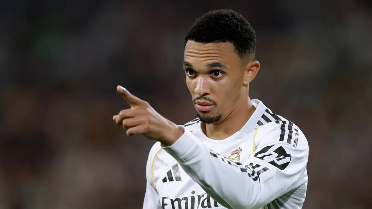 Player pointing during a match for Real Madrid