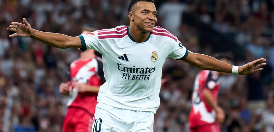 Player celebrating a goal for Real Madrid