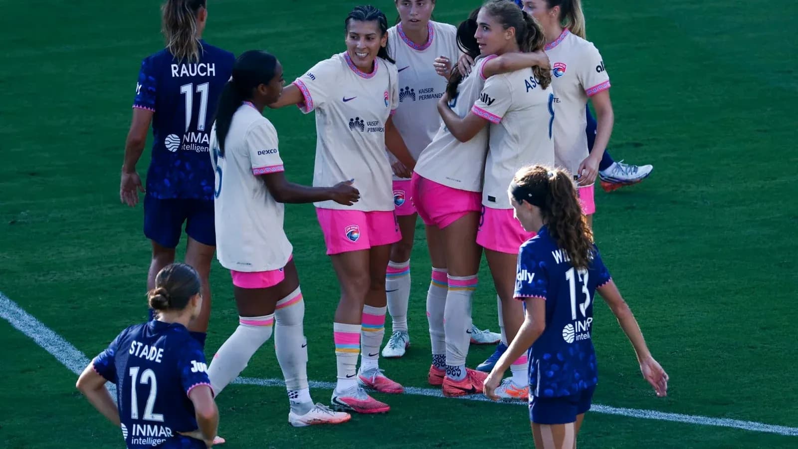 San Diego Wave celebrating a goal during match