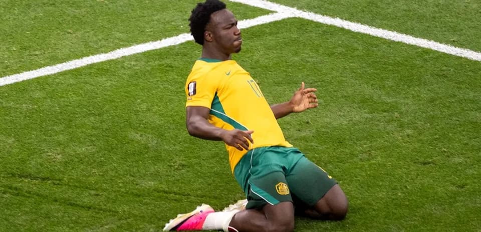 Player celebrating after scoring a goal on field