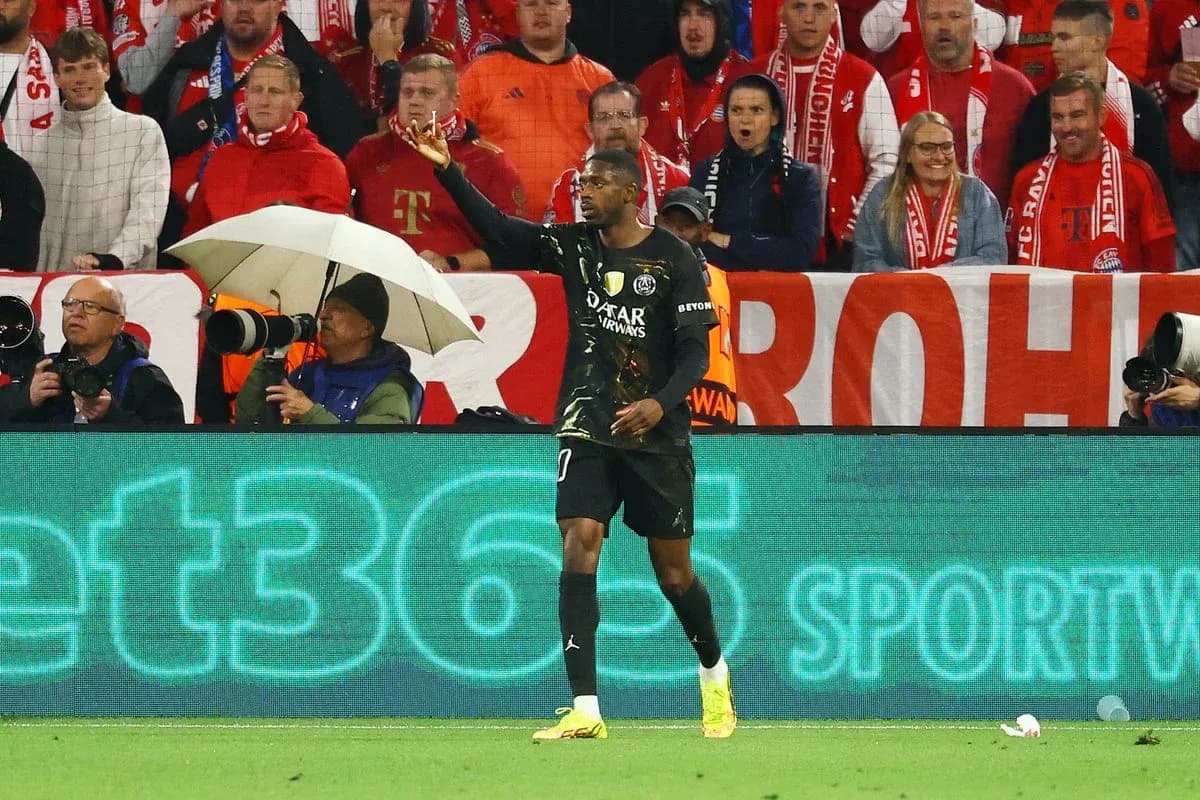 Goalkeeper signaling to fans during match