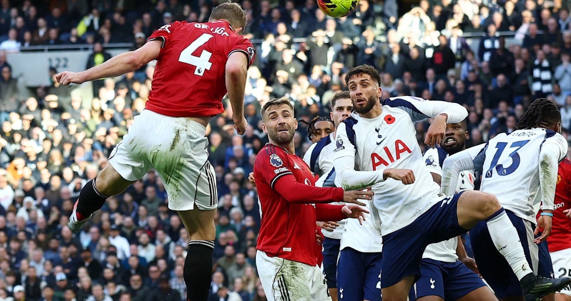 De Ligt secures late draw against Tottenham.