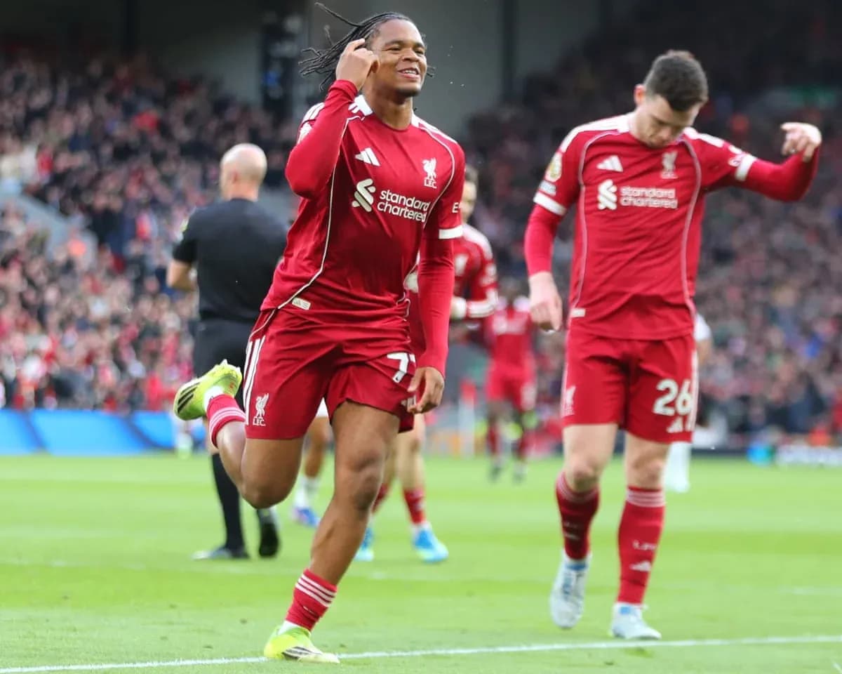 Liverpool player celebrating a goal during match