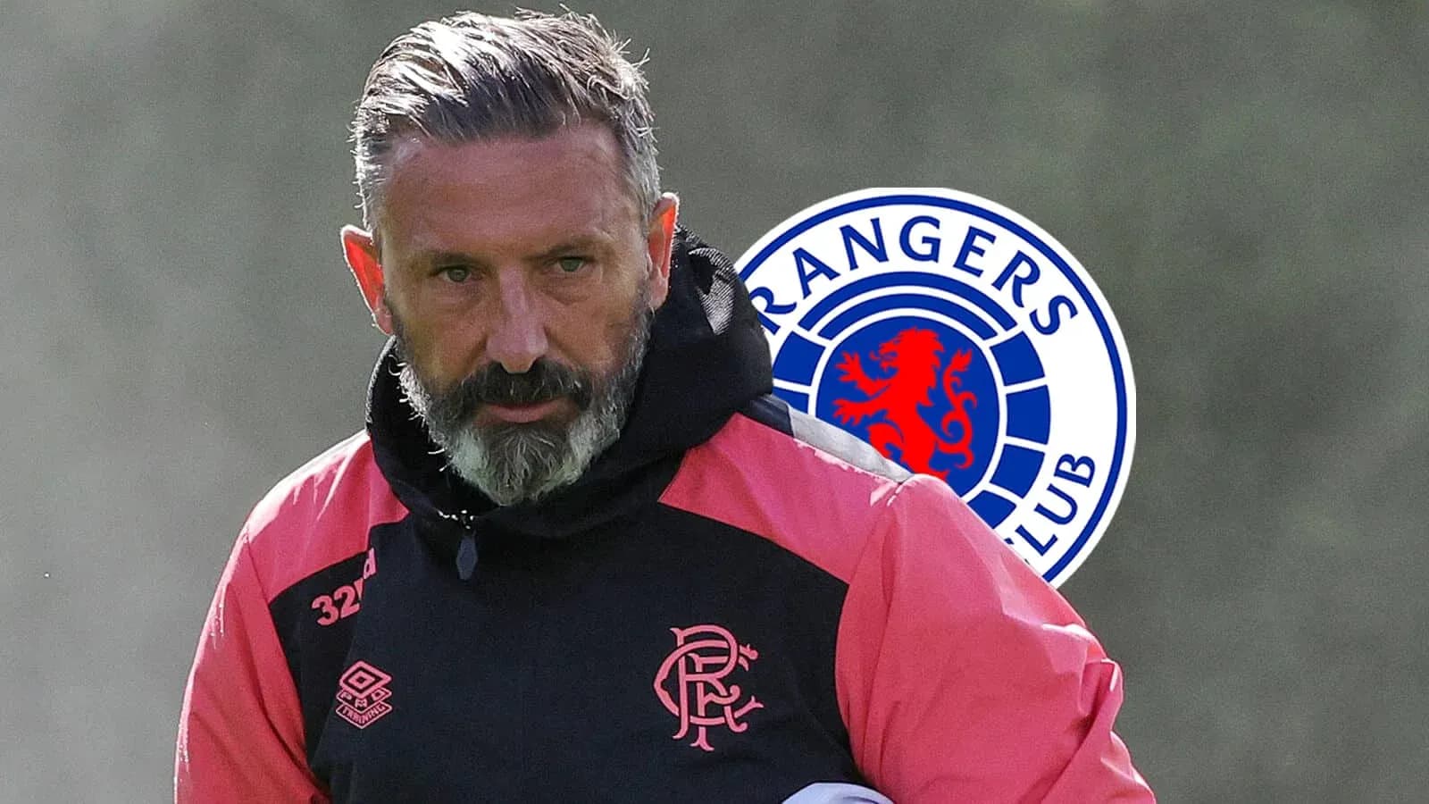 Coach in training gear with Rangers FC logo Coach in training gear with Rangers FC logo