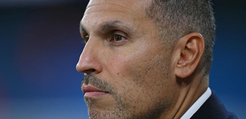 Close-up of a man in profile during event