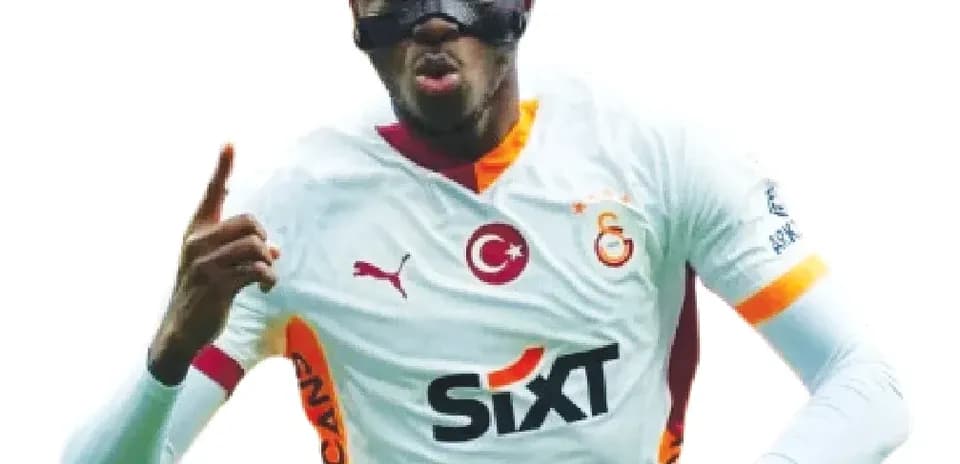 Player celebrating after scoring a goal for Galatasaray