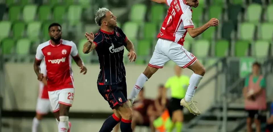 Players competing during FK Crvena Zvezda match