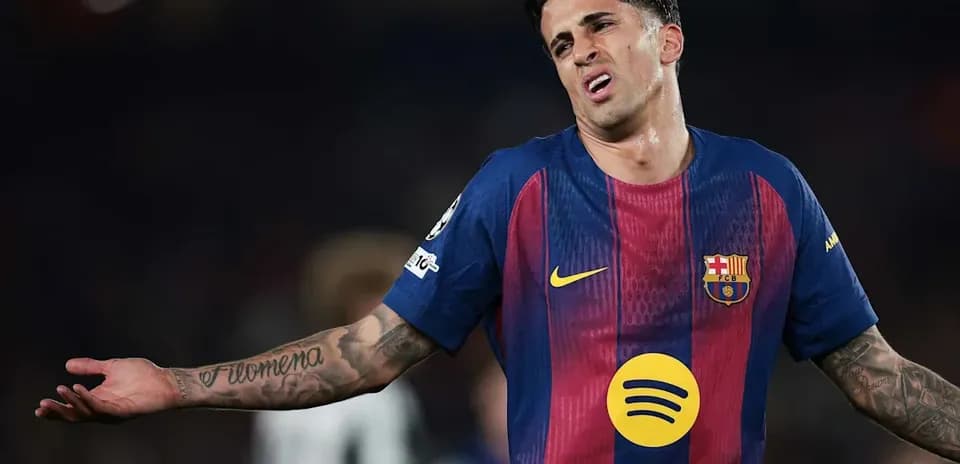 Player in Barcelona kit reacting during match