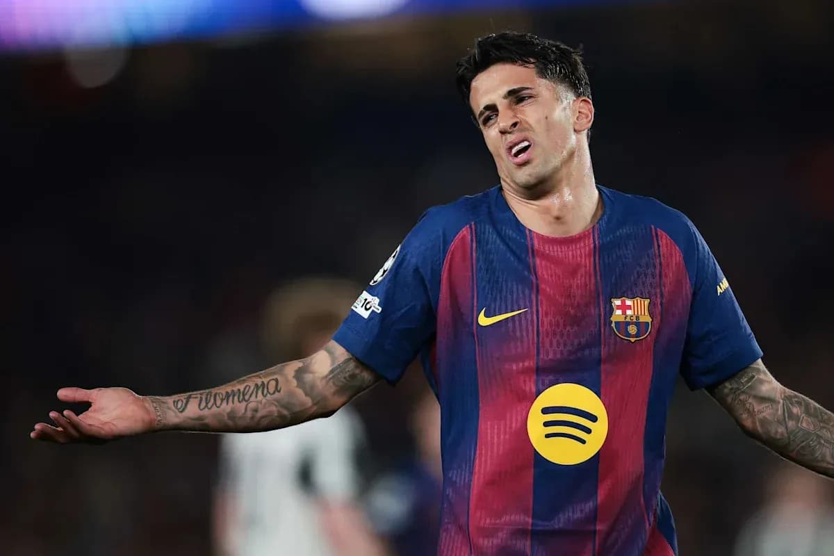 Player in Barcelona kit reacting during match