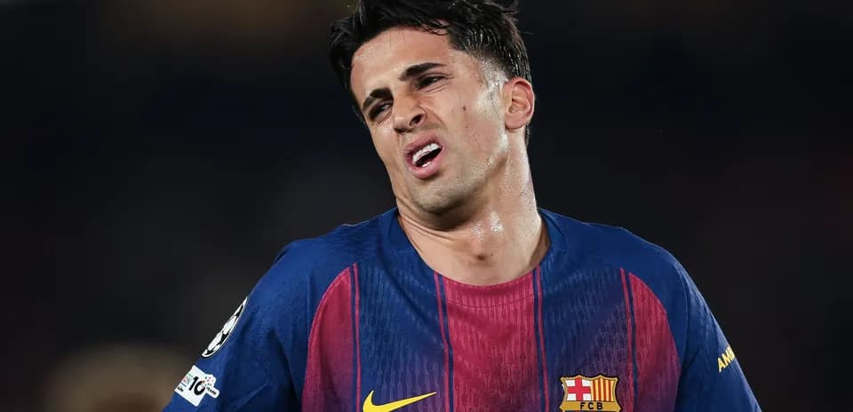 Player reacting during a match in Barcelona jersey