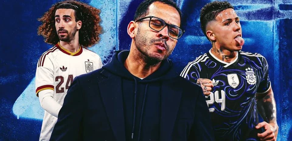 Three football players with different jerseys posing together