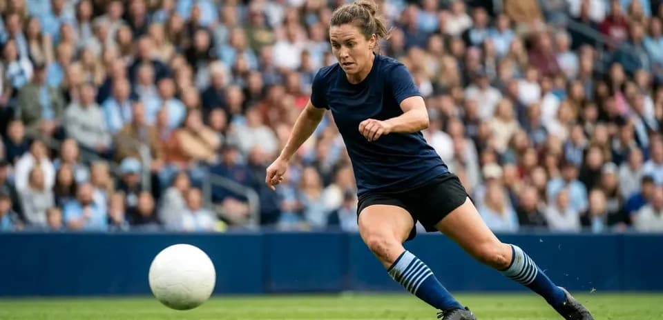 Player dribbling the ball during football match