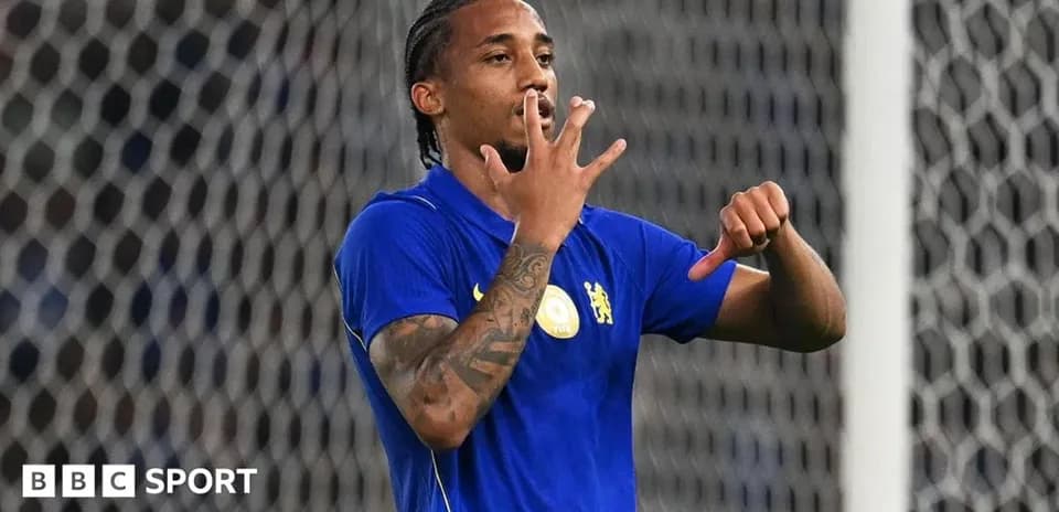 Player gesturing during match celebration