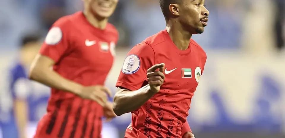 Player celebrating during Al Sharjah U23 match