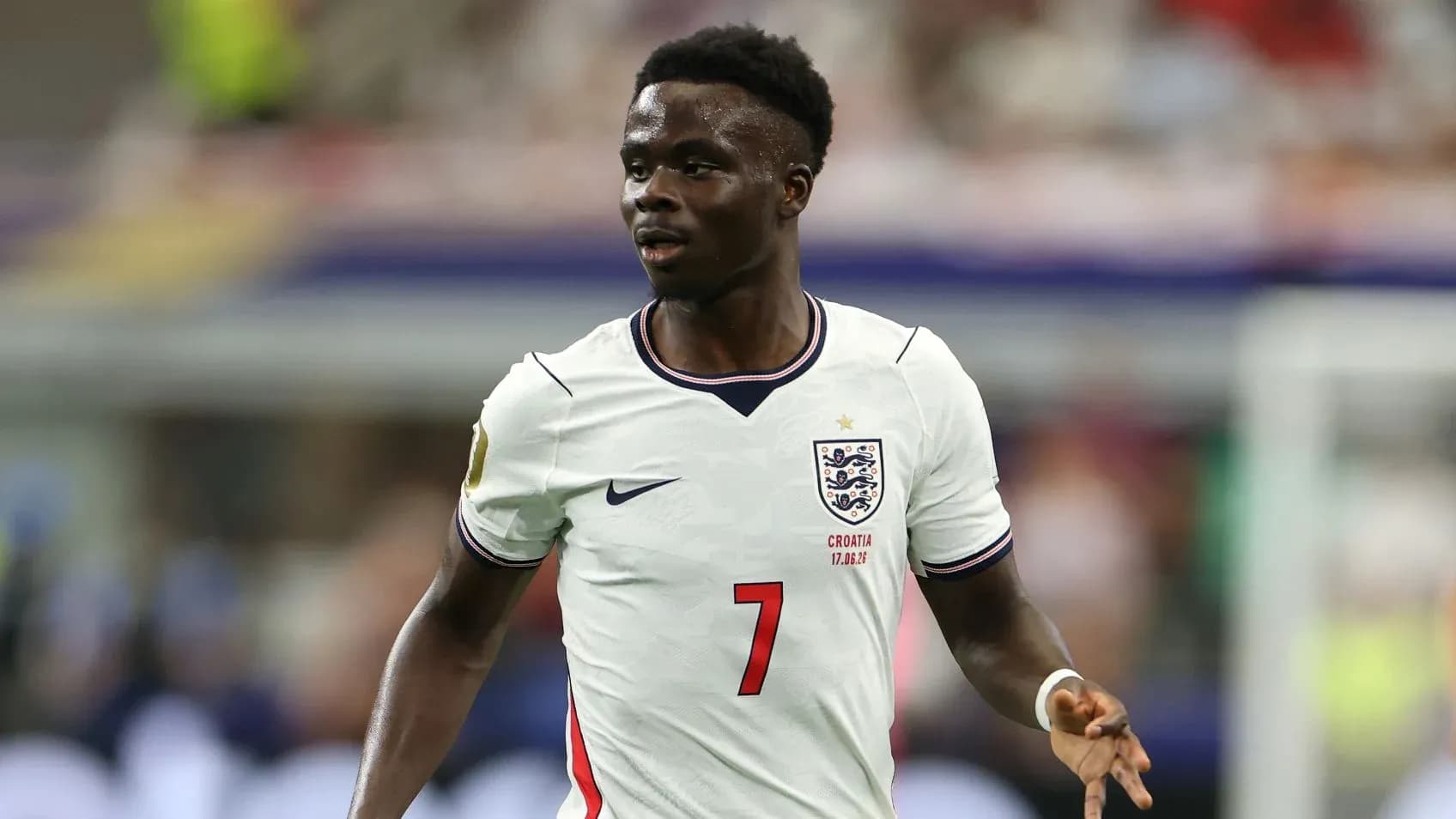 Player in England kit during a match action