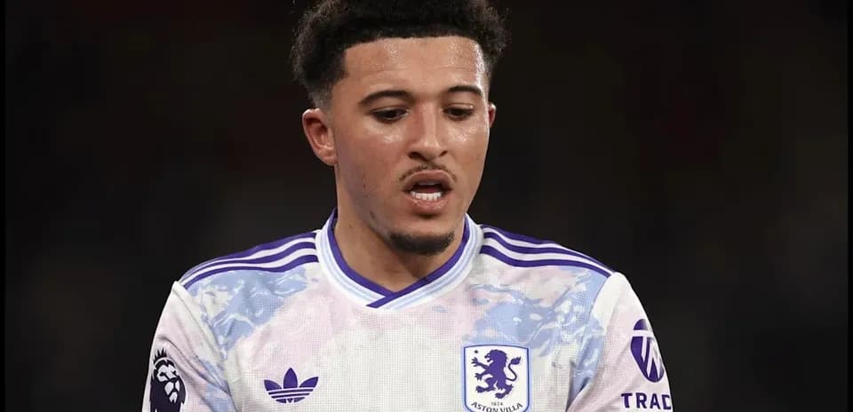 Aston Villa player during a match on the field