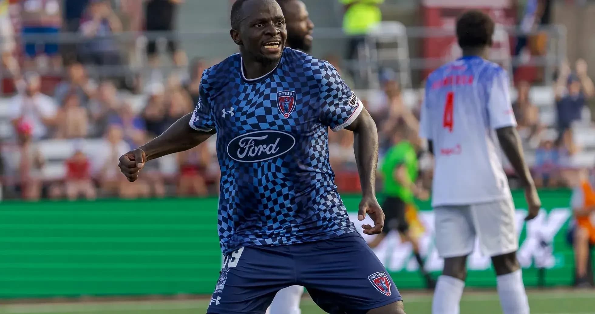 Indy Eleven player celebrating during match