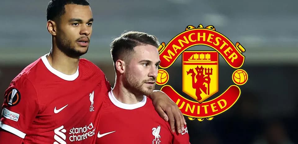 Two Liverpool players in red jerseys with logo