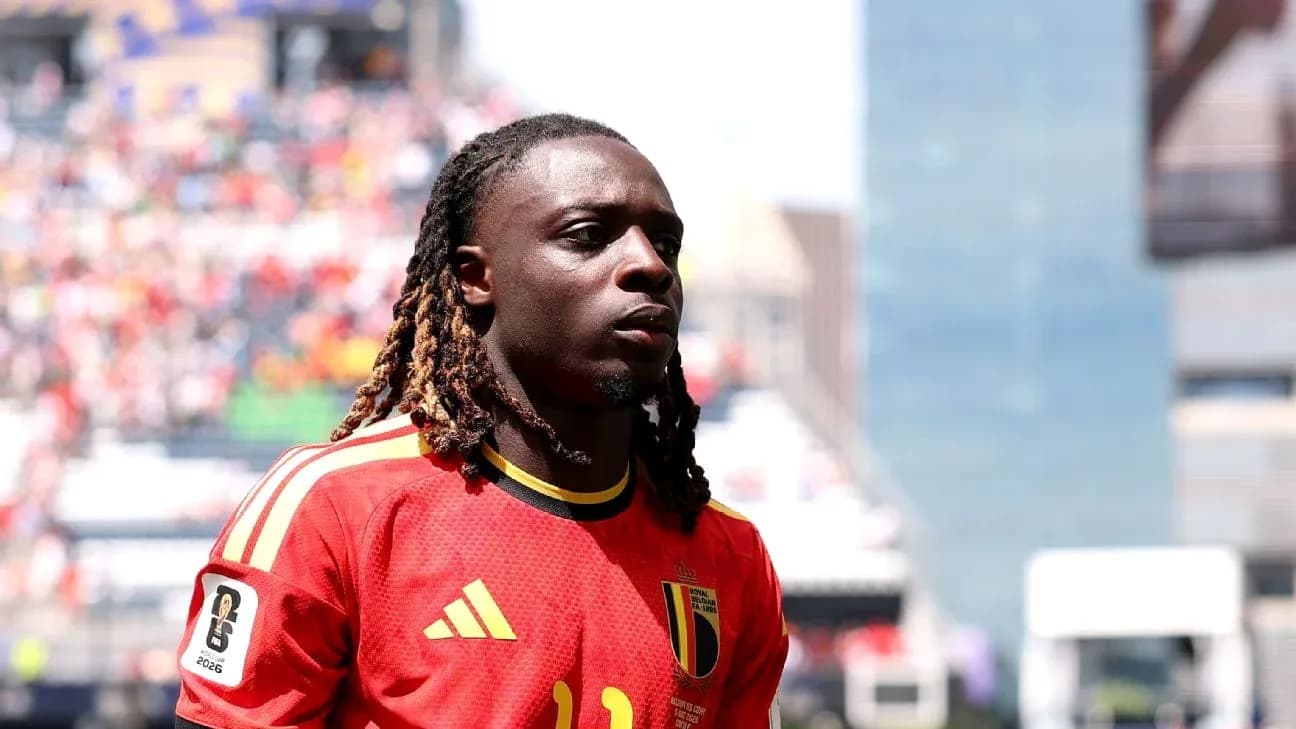 Player wearing Belgium jersey on the field Player wearing Belgium jersey on the field