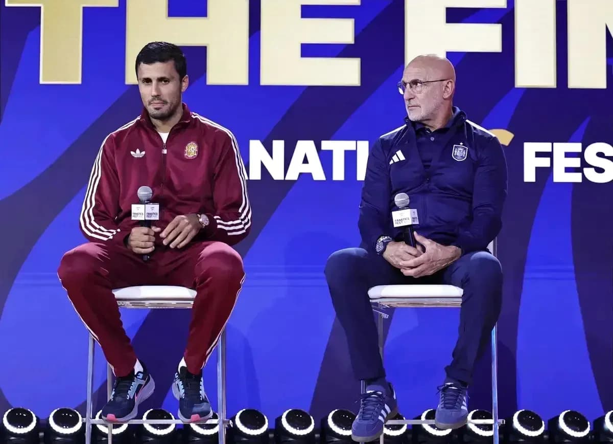 Two coaches speaking at press conference event Two coaches speaking at press conference event