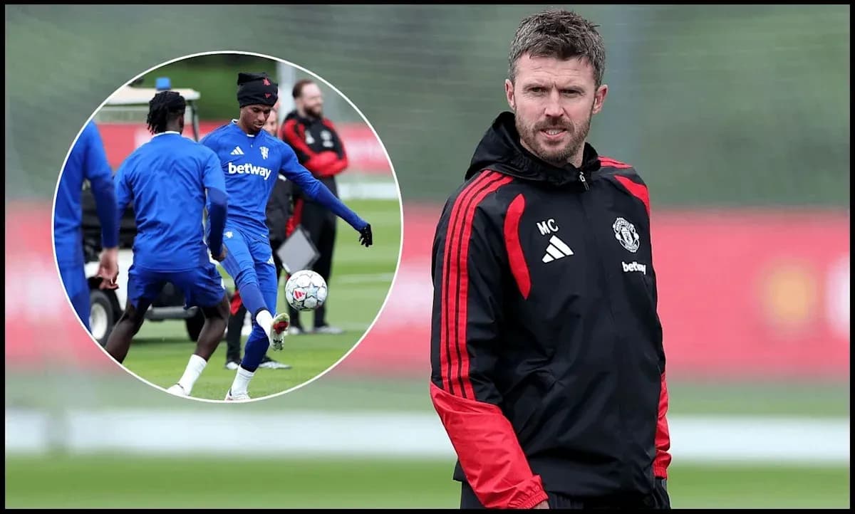 Michael Carrick observing training session at Manchester United Michael Carrick observing training session at Manchester United