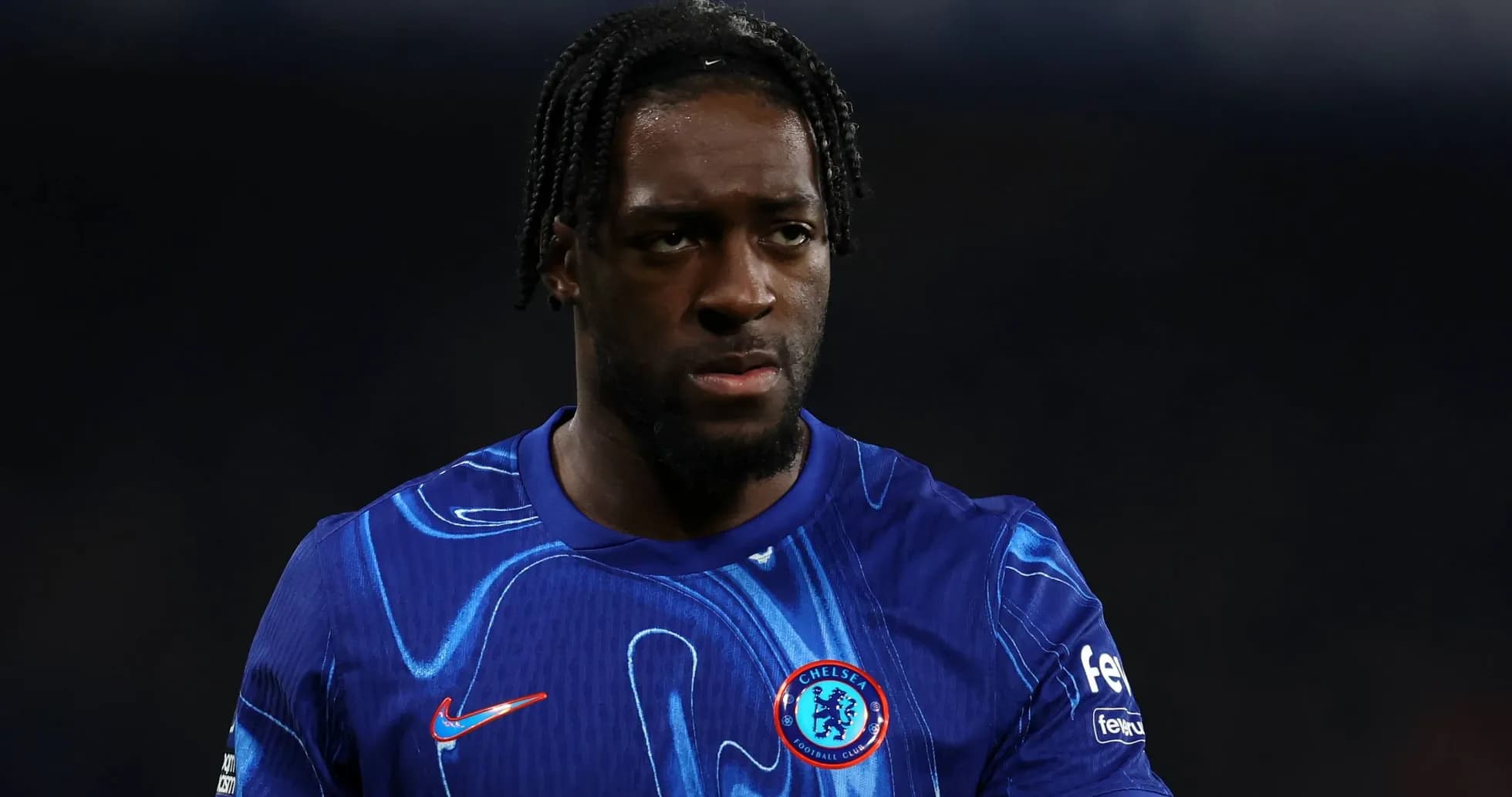 Player in Chelsea jersey during match Player in Chelsea jersey during match