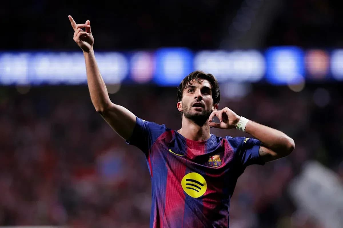 Player celebrating a goal for Barcelona at stadium Player celebrating a goal for Barcelona at stadium
