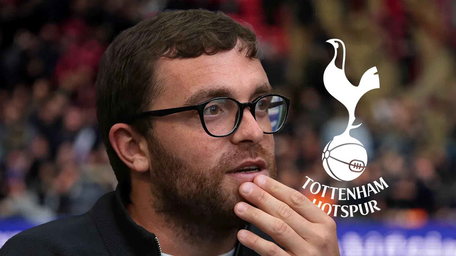 Man with glasses pondering during a match Man with glasses pondering during a match