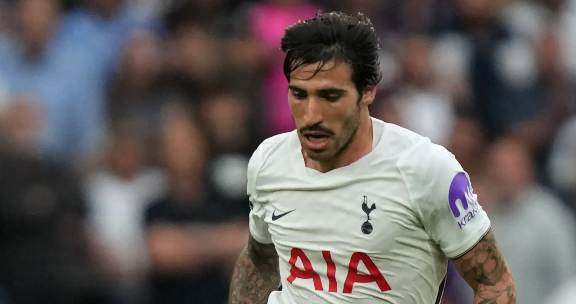 Player in Tottenham kit running during match Player in Tottenham kit running during match