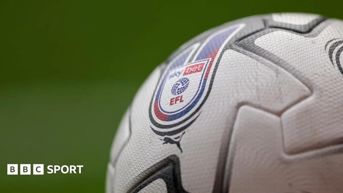Close-up of EFL football with logo Close-up of EFL football with logo