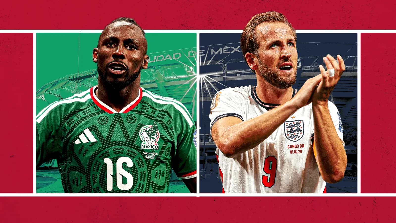 Mexico and England players before World Cup match Mexico and England players before World Cup match