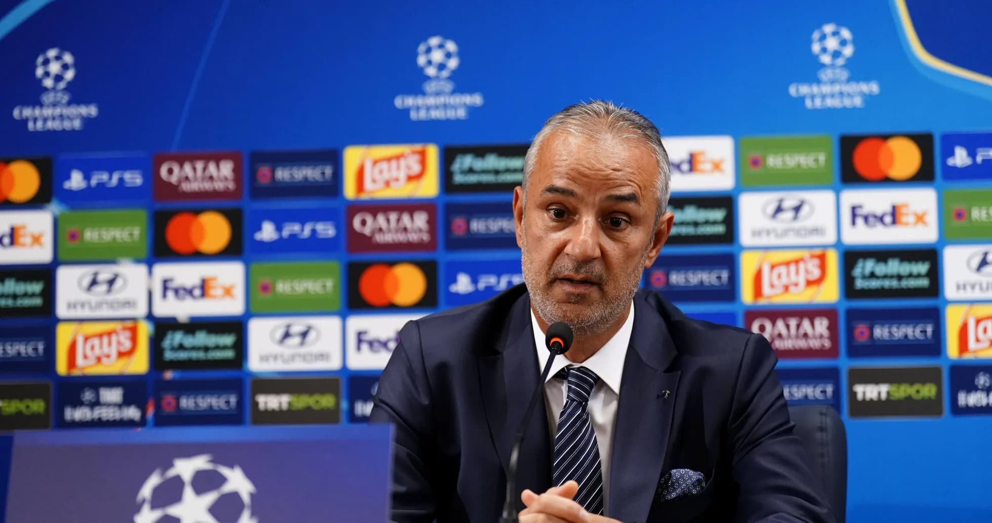Manager speaking at Champions League press conference Manager speaking at Champions League press conference