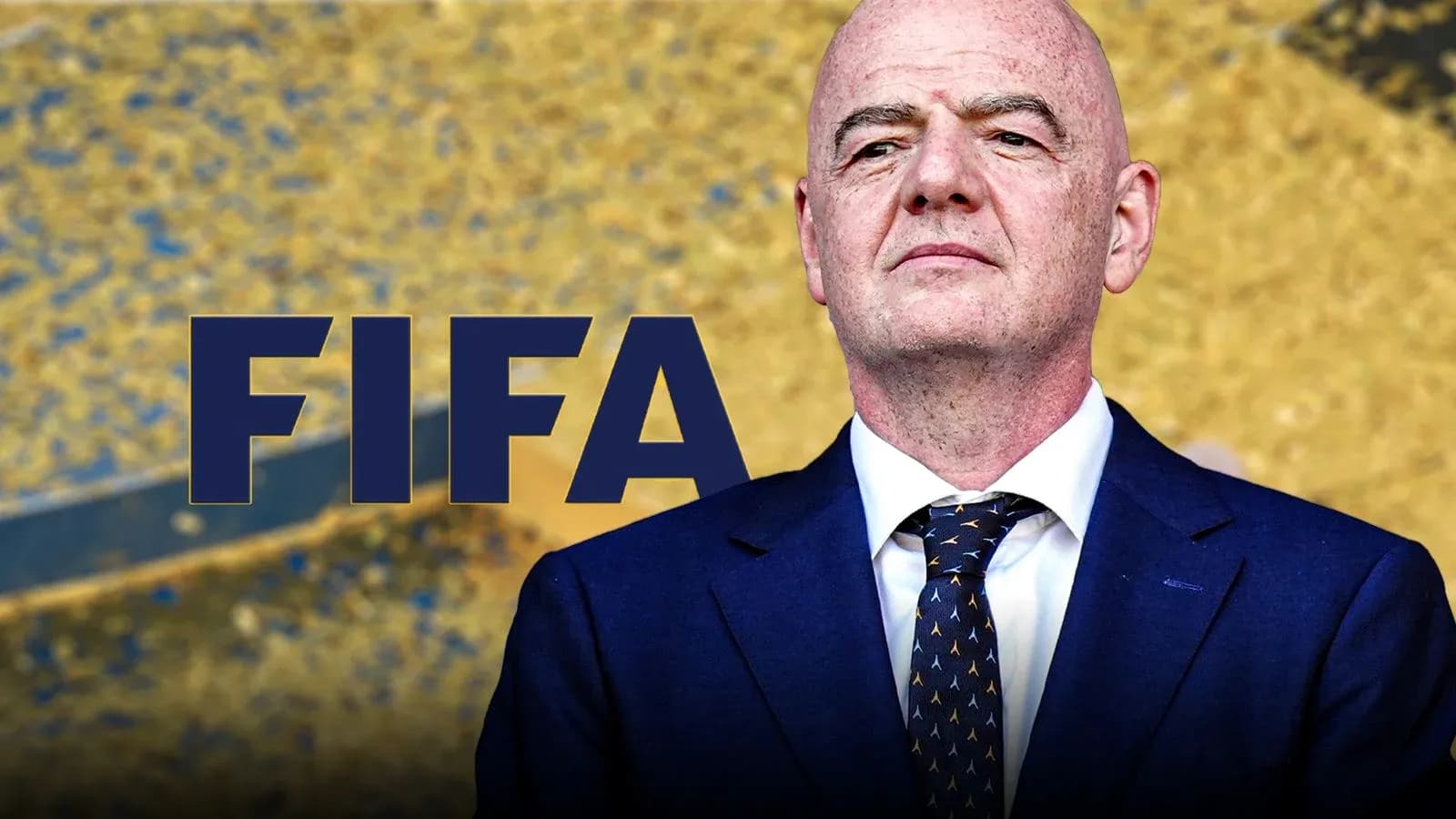 FIFA logo with official at event backdrop FIFA logo with official at event backdrop
