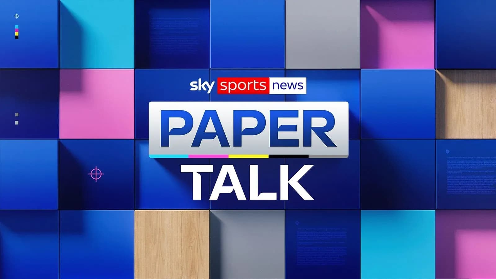 Sky Sports News Paper Talk logo on colorful background Sky Sports News Paper Talk logo on colorful background