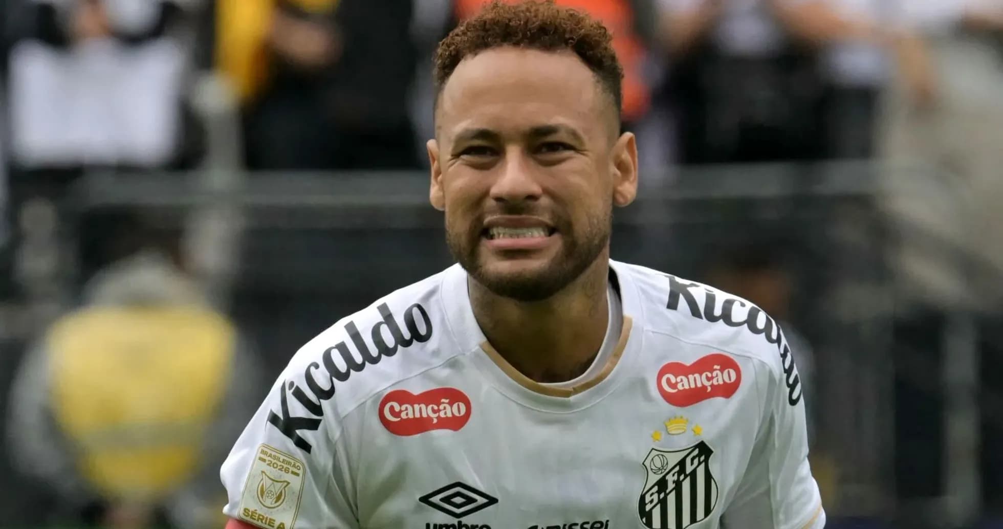 Neymar celebrating after scoring a goal for Santos Neymar celebrating after scoring a goal for Santos