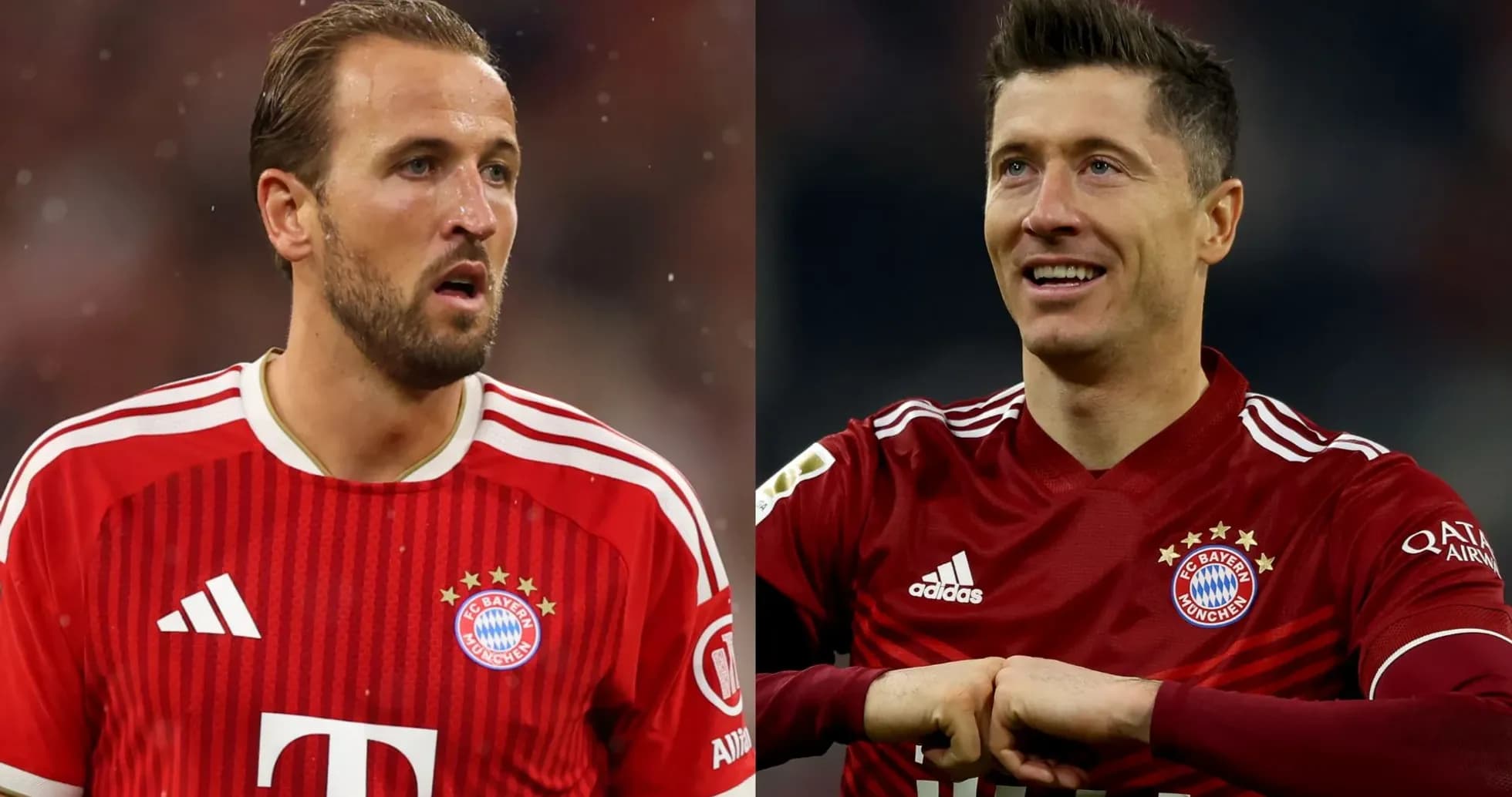 Harry Kane and Robert Lewandowski in Bayern Munich jerseys Harry Kane and Robert Lewandowski in Bayern Munich jerseys