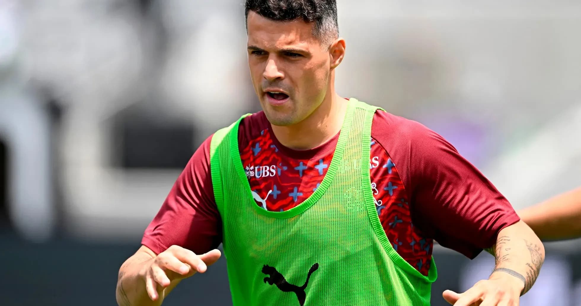 Granit Xhaka training before World Cup match Granit Xhaka training before World Cup match
