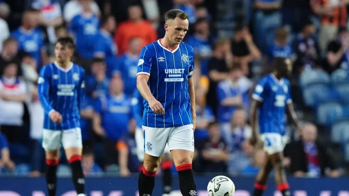 Rangers player walking on the pitch during match Rangers player walking on the pitch during match