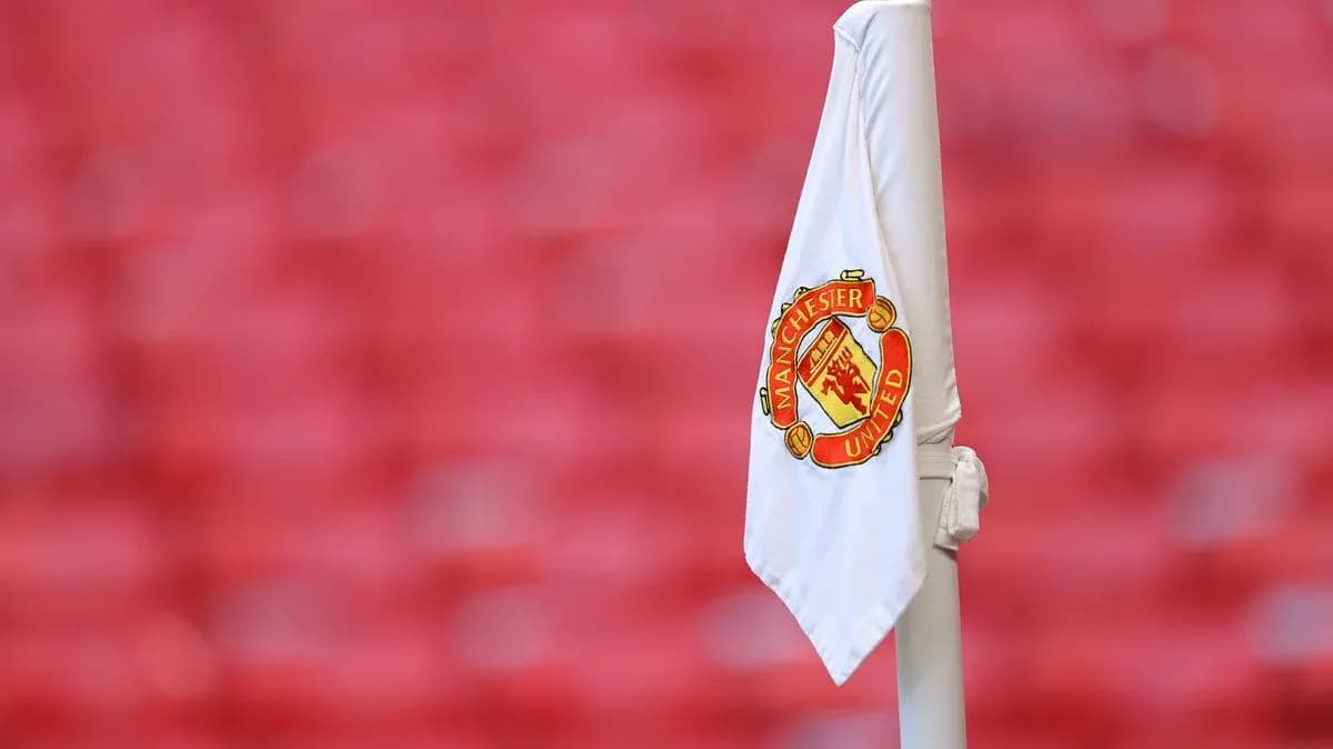 Manchester United corner flag at stadium Manchester United corner flag at stadium