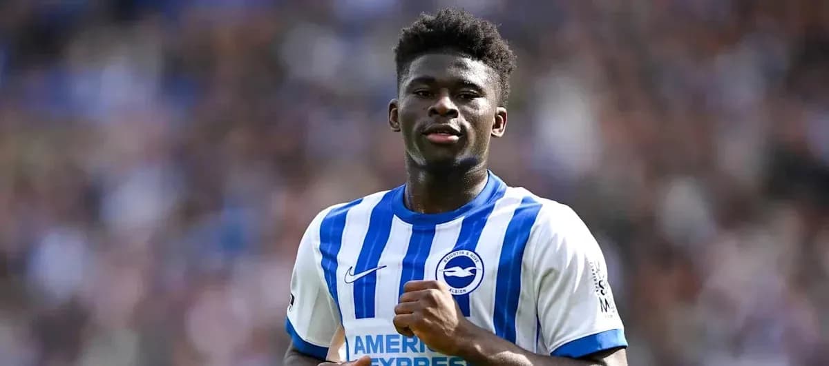 Player in Brighton & Hove Albion jersey during match Player in Brighton & Hove Albion jersey during match