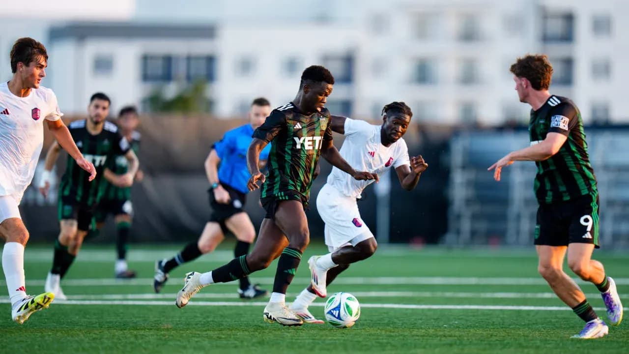 Players competing during St. Louis City II vs Austin II Players competing during St. Louis City II vs Austin II